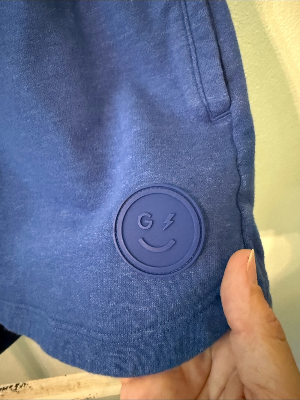 Gilly Hicks Bright Blue Drawstring Athletic Sweat Shorts Size L Women Pockets - Picture 2 of 6